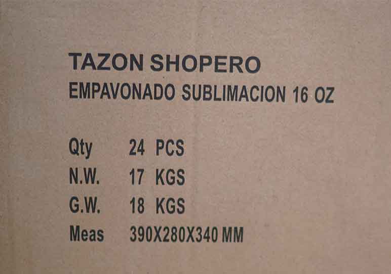 Caja de Shopero para sublimar 16 Oz - 24 Unidades - Imagen 2